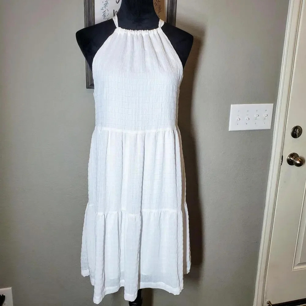 a new day White Women's Sleeveless Halter Summer Dress Size XS